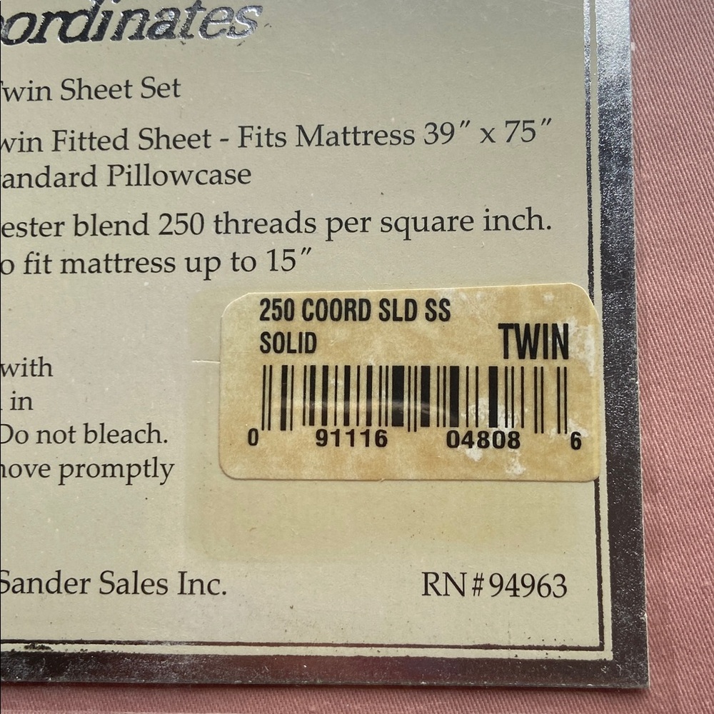 Jessica Sanders Pink Twin Sheet Set - Picture 4 of 4